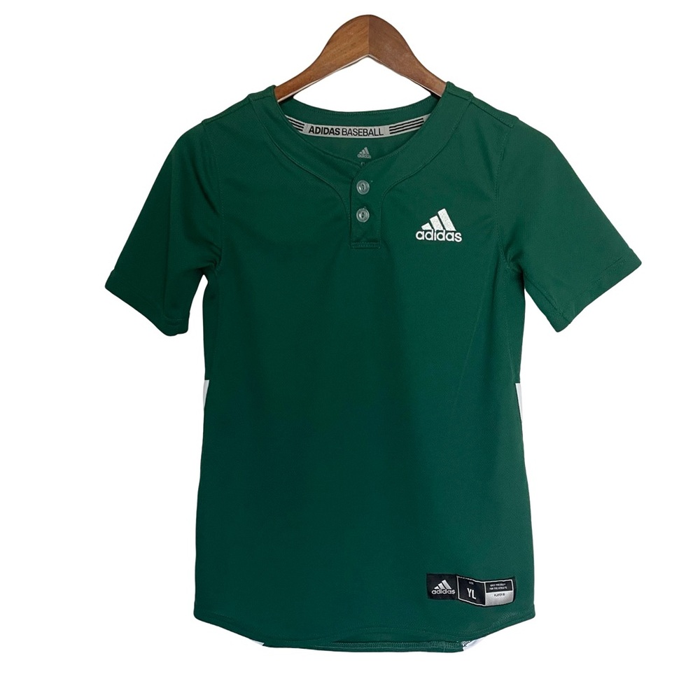 Adidas Baseball Jersey Youth Large DK Elite  2 Button Green